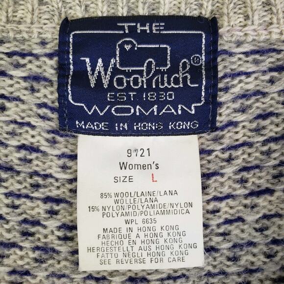 Woolrich Sweater Vtg 90s Womens Size Large Birdseye Wool Cardigan Button Up - Picture 5 of 7
